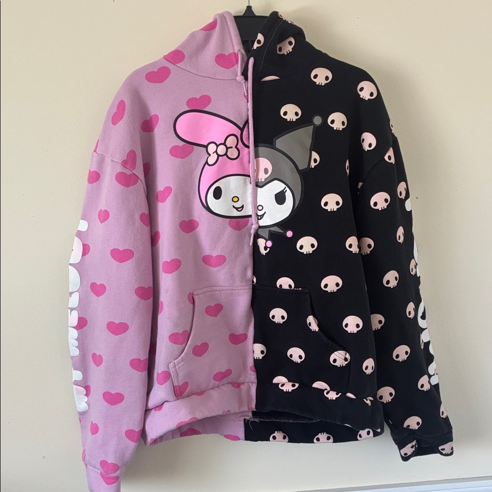 Hello Kitty My Melody/Kuromi Split Hoodie XL